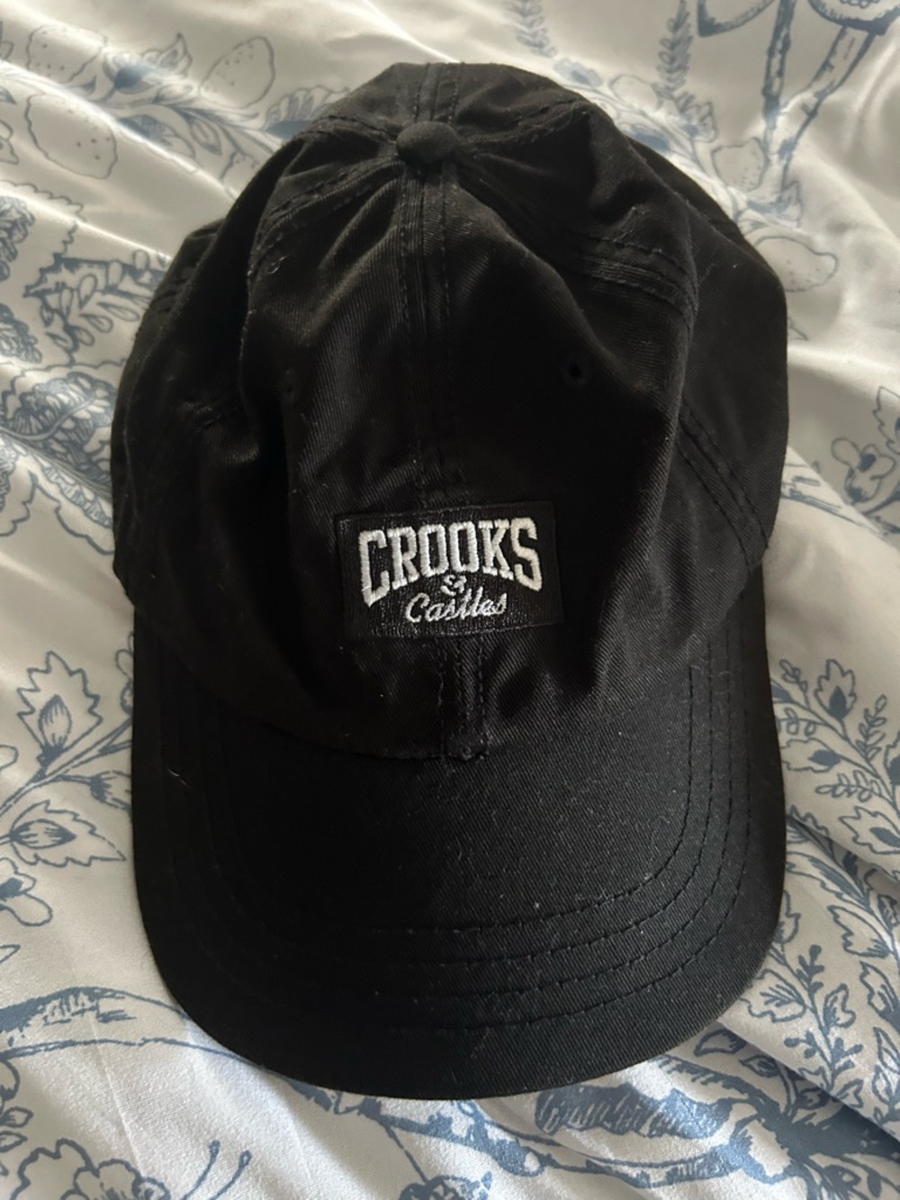 Crooks & Castles Black Embroidered Logo Cap